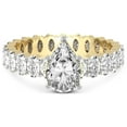 thumbnail image 3 of 4 Carat IGI Certified Pear Shape Lab Grown Diamond Engagement Ring | 14K Yellow Gold |Celeste Side Oval Diamond Eternity Diamond Ring | FG-VS1-VS2 Quality Friendly Diamonds, 3 of 4