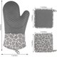 thumbnail image 5 of Guantes de silicona para horno, 1 par de guantes de barbacoa resistentes al calor y 2 agarraderas, perfectos para parrilla, barbacoa, horno de cocina (gris) Ormromra YQ-2645, 5 of 5
