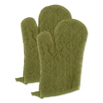 DII Antique Green Terry Cotton Oven Mitt (Set of 2)