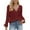 Wine-03, variant on STETMN Women's Long Sleeve Blouse Elegant Scalloped Lace V Neck Top Dressy Casual Shirts