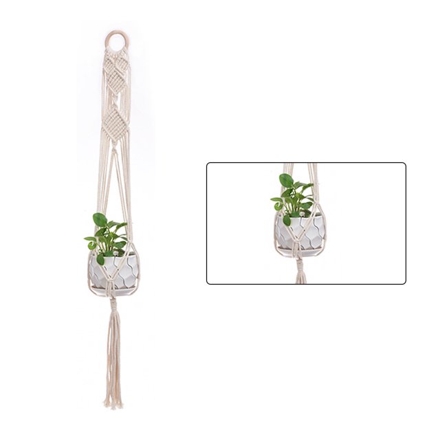 Advancent Colgador de macramé hecho a mano para plantas, flor/colgador de macetas para decoración de pared, patio, jardín, decoración para sala de Jardín y Patio No.06 Advancent HA001777-06