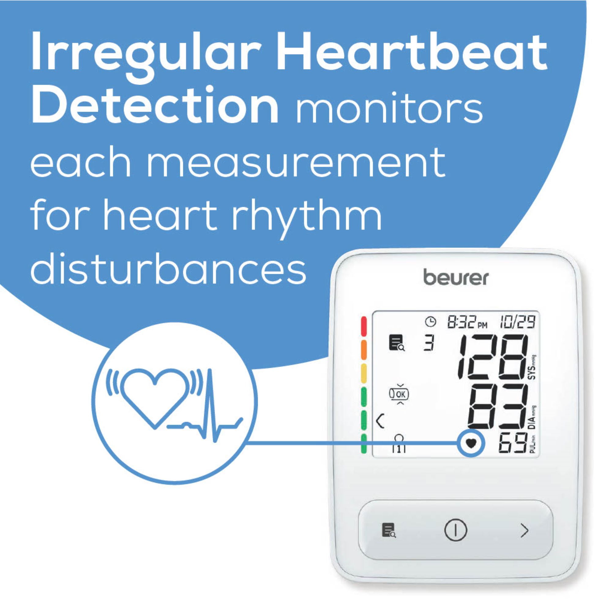 Beurer Auto 400 Blood Pressure Monitor, FSA & HSA Eligible, Wide-Range Upper Arm Cuff, Stores 60 Readings