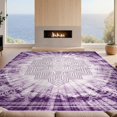 thumbnail image 2 of Design&I 9'x12' Washable Area Rug Tie Dye Interlocking Motif Marbled Gradient Contemporary Purple for Great Room, Large Living Giant Skid-Resistant, 2 of 7