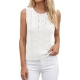 thumbnail image 6 of BTFBM Crochet Tops for Women Sleeveless Knit Sweater Vest Tank Top Summer Spring Cover Ups Beach Vacation Clothes, 6 of 10