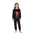 thumbnail image 6 of CUZIBR Toddler Boys Girls Christmas Pajamas Loungewear Set Long Sleeve Crew Neck Tops And Pants 2 PC Santa Claus Graphic Funny Fall Nightwear,Black,4-5 Years, 6 of 7