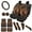 Deer Cross, variant on Yuyamidu 15 Piece Skull Car Seat Cover Full Set Mushroom Car Carpet Mats Steering Wheel Cover Seat Belt Cover Coaster Gear Shift Knob Cover Set, Universal Fit