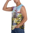 thumbnail image 3 of Balery Dreamy Mushroom House Men's Sleeveless Muscle Shirts Workout Tank Top, Moisture Wicking, Odor Protection-XX-Large, 3 of 8