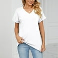 thumbnail image 2 of XuJwPNcy Womens T Shirts Short Sleeve V Neck Tops with Fashion Summer Soft Casual Comfy Outfits Clothes, 2 of 7