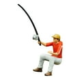 thumbnail image 4 of Mini People Figure Hand Painted Resin Model Sitting Fishing for Collectors Diorama Scene Decoration Display, 4 of 9