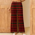 thumbnail image 2 of LIaqionyy Women Pajamas Pants Plaid Wide Leg Baggy Elastic Waist Sleepwear Pjs Bottoms Lounge Pant, 2 of 7