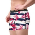 thumbnail image 2 of Picia Dark Blue Stripes and Pink Flamingos Pattern Men’s Boxer Briefs – Soft & Breathable Underwear, Stretchy & Comfortable Fit, Supportive Pouch Design, Moisture-Wicking-Large, 2 of 5