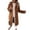 Brown XL, variant on Winter Women Jacket Thick Fleece Turn-down Collar Long Sleeves Button-down Solid Color Mid Length Heat Retention Outdoor Coat