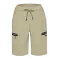 thumbnail image 2 of Mapamyumco Women's Hiking Cargo Shorts Ultra Stretch Quick Dry Lightweight for Camping Travel Golf with Zipper Pockets Khaki XS, 2 of 6