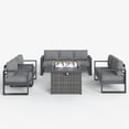 thumbnail image 5 of LayinSun 5 Piece Hight Back Aluminum Outdoor Furniture Set with Fire Pit Table, Modern Patio Conversation Sets, 5 of 7