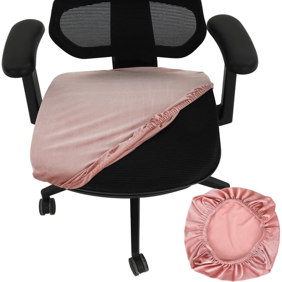 Stretch Velvet Office Chair Covers, Desk Chair Slipcovers Protector (Pink)