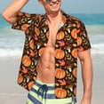 thumbnail image 5 of KLL Men's Hawaiian Shirt Short Sleeve Button Down Beach Shirts-Autumn Pumpkin, 5 of 5