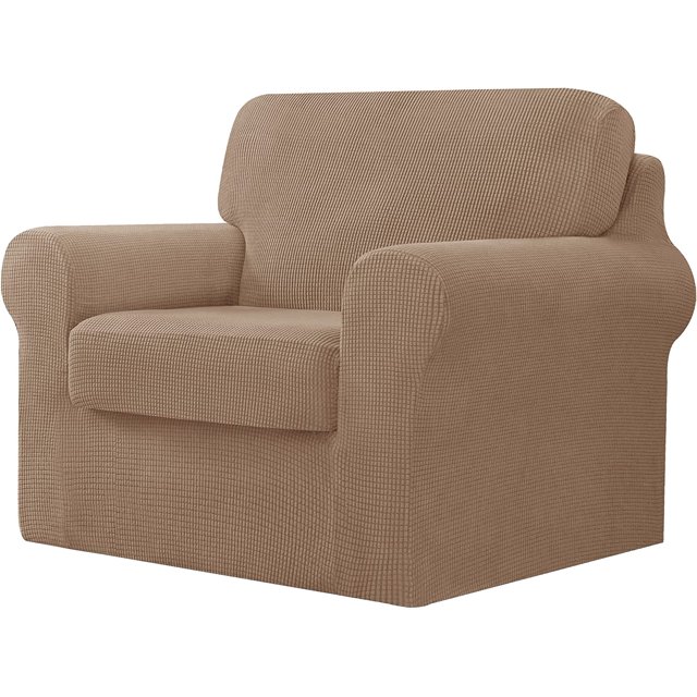 CHUN YI Stretch Checks Spandex Sofa Cover Separate Backrests Cushions Cover Slipcover