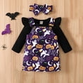 thumbnail image 3 of Lovebay 0-18M Infant Baby Girls Halloween 3Pcs Outfit Sets Ruffle Long Sleeve Tops Romper + Suspender Skirt + Headband, 3 of 14