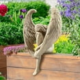 thumbnail image 5 of The Anguished Angel Long-Winged Sitting Statue Sorrowful Angel Figure Memorial Gift Cemetery Statues Crying Angel, 5 of 5