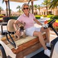 thumbnail image 3 of Golf Cart Seat Covers for 2 Seater,Farmhouse Burnt Orange Brown Microfiber Cart Seat Towel Blanket,Vintage Wooden Striped Absorbent Breathable Non Slip Bench Seats Protector for Golf Course 51"x31", 3 of 9
