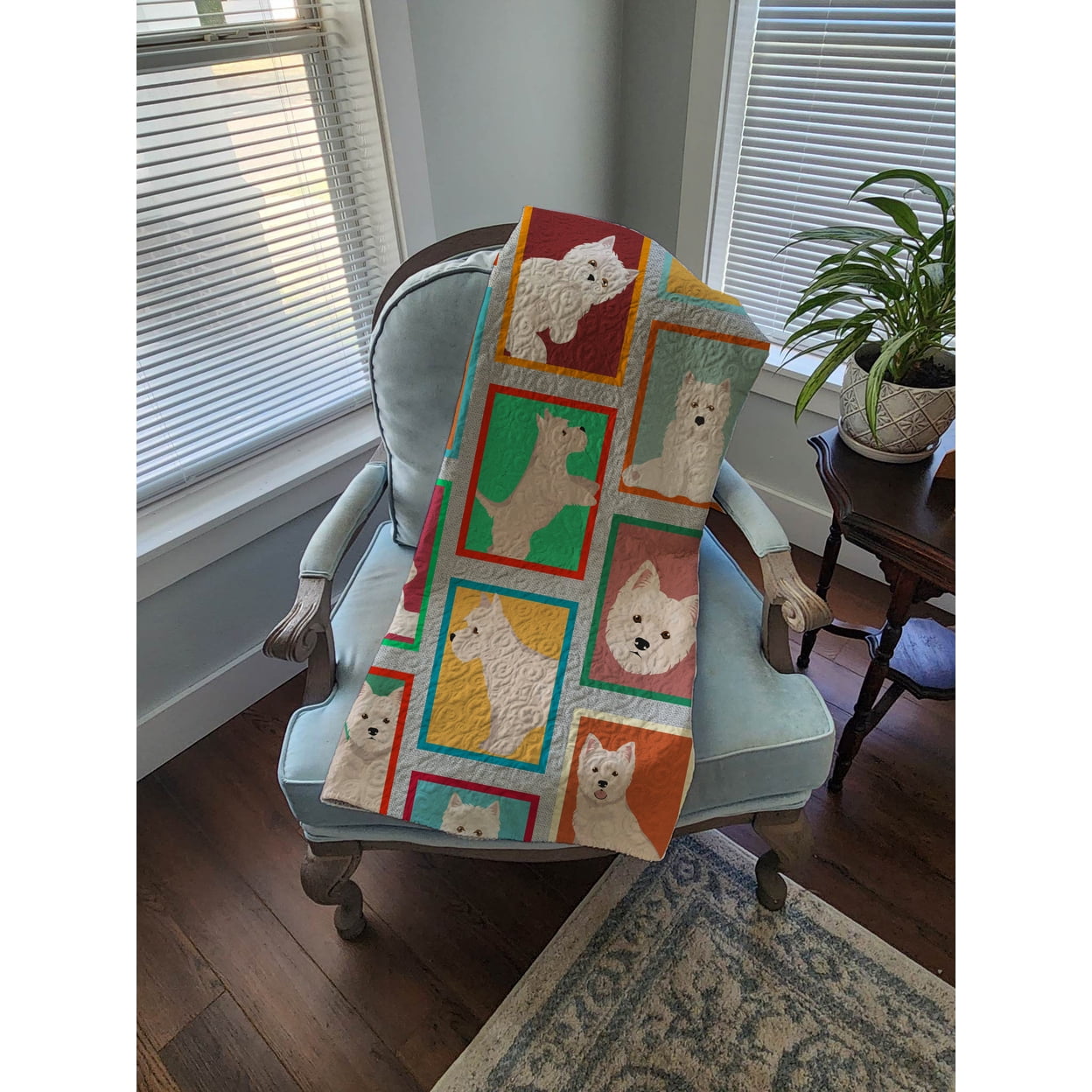 Lots of Westie Quilted Blanket 50x60