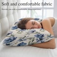 thumbnail image 5 of Navy Blue Floral Pillow Covers, Linen Long Throw Pillow Case, Vintage Flowers Elegant Pastoral Rustic Holiday Pillow Protector Decorative Cushion Cover for Living Room/Bedroom 16" x 24", 5 of 8