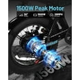 thumbnail image 5 of Electric Bike for Adults, Peak 1500W 28 MPH Fat Tire All-Terrain Electric Motorcycle, Full Suspension Mountain Electric Dirt Bike for Men/ Women Black & Blue, 5 of 10