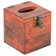 thumbnail image 7 of Square Wooden Rustic Lockable Tissue Box Cover Holder, 7 of 7