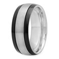thumbnail image 2 of Men's Two-Tone Titanium & Black 8mm Comfort Fit Ring w/Brushed Center, Size 11, 2 of 7