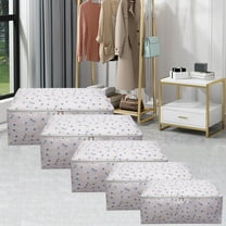 Heavy-Duty Storage Bags with Clear Window - 3-Pack Large 70x50x30cm Organizers for Blankets, Clothes, Comforters & Seasonal Items, Breathable & Washable