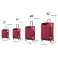 thumbnail image 6 of Softside Upright Luggage Set Expandable, Lightweight,4-Piece (20//24/28/32), 6 of 6