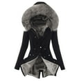 thumbnail image 1 of Lining Ladies Coat Womens Winter Warm Thick Long Jacket Hooded Overcoat, 1 of 2