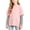 29#Pink, variant on T Shirts for Girls Casual Solid Color Crewneck Faux Layered Long Sleeve Striped Tops 2 in 1 Loose Fit Fashion Wear