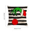thumbnail image 2 of Lino Para Almohadas Navideñas, 45X45 Cm, Para Decoraciones Navideñas A Rayas, Almohadas, Cojines Para Vacaciones De Invierno, Funda De Cojín Guardurnaity HA039335-00, 2 of 6