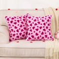 thumbnail image 6 of BLEUM CADE Valentine's Day 2 Pcak Throw Pillow Covers 18 x 18 inches,Soft Plush Heart Pillow Covers for Sofa,Valentine Decor Cushion Covers for Home Decorations, 6 of 6