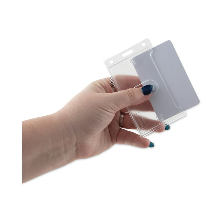 Frosted Two-Card Rigid Badge Holders, Vertical, Frosted 2.5 Frosted Two-Card Rigid Badge Holders, Vertical, Frosted 2.5