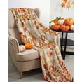 thumbnail image 3 of Thanksgiving Hello Flannel Blanket for Bed,Travel and Camping, Fall Plant Leaves Buffalo Plaid Super Soft Cozy Blanket for All Seasons 30"x40", 3 of 6