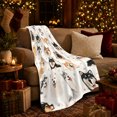 thumbnail image 3 of Happy Spitz Dogs Hearts Scene, Playful Pet Portrait Pattern, Warm Flannel Blanket for Living Room and Bedroom with Detailed Artwork, Dog Lovers Halloween Gift, Pet Lover Home Decor, 3 of 9