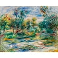 thumbnail image 2 of Renoir, Pierre-Auguste 24x20 Black Ornate Wood Framed with Double Matting Museum Art Print Titled - Landscape 1917, 2 of 4