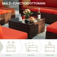 thumbnail image 2 of POTEBAN Patio Furniture Set, 7-Piece Outdoor Sectional All-Weather Wicker Patio Conversation Set for Backyard (Orange Cushions with Brown Rattan), 2 of 7