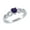 Simulated Alexandrite, variant on Personalized Heart Shape Simulated Alexandrite Infinity Heart Promise Ring In 14k White Gold Over Sterling Silver Ring Size-5