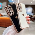 thumbnail image 4 of Compatible with Samsung Galaxy A53 5g 6.5” Phone Case Luxury Electroplated Cute Side Love Hearts Pattren Cover for Women Camera Lens Protection Soft Silicone Shockproof Bumper (Black), 4 of 6