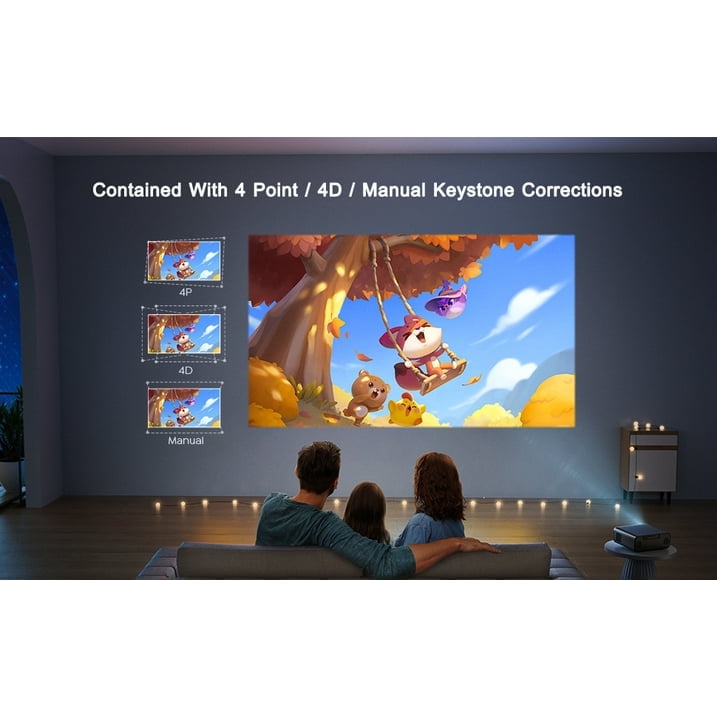 WiMiUS Smart Projector, Native 1080P 4K Supported, 600 ANSI Lumen