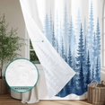 thumbnail image 6 of Blue Forest Shower Curtain - Water Repellent Fabric Shower Curtains Washable, Blue Ombre Trees Watercolor Pine-Trees Decorative Polyester Cloth Bathroom Curtains Modern Bath Decor 72"x72", 6 of 8