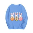 thumbnail image 2 of Lilgiuy Easter Bunny Shirt for Toddler Girls Boys Eggs Cute Rabbit Long Sleeve Round Neck Pullover Lightweight T-Shirts Kids Spring Tees for Egg Hunts and Easter Festivitie (Sky Blue,14-15 Years), 2 of 5