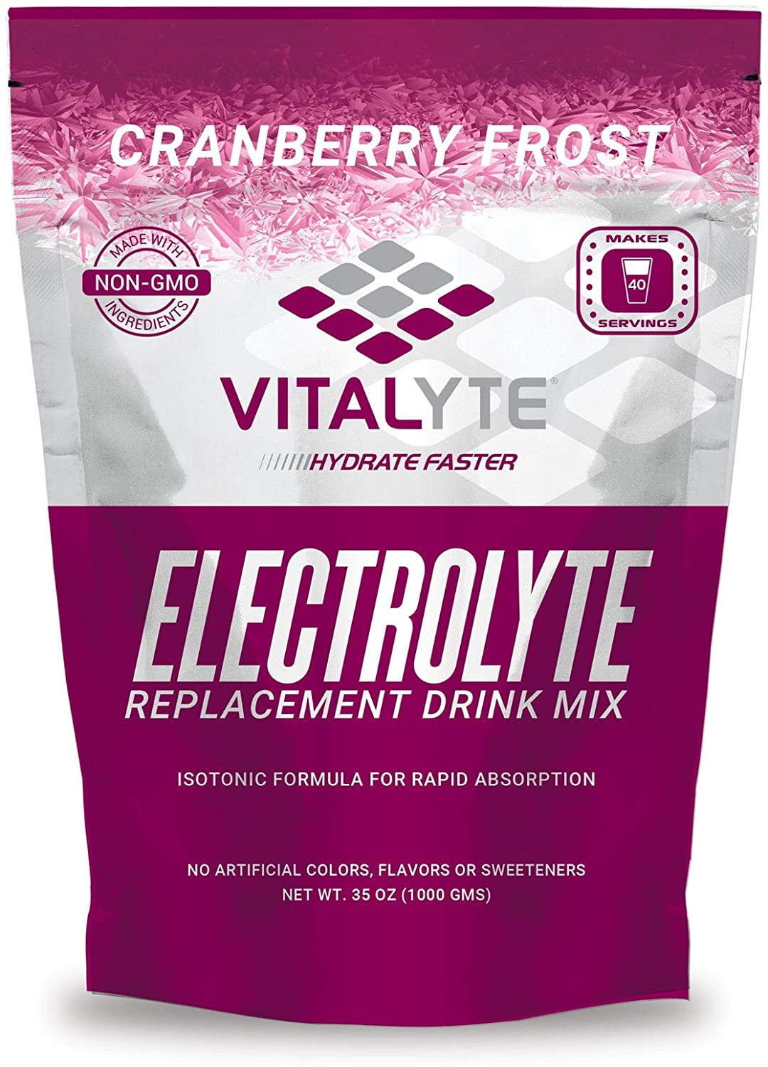 Vitalyte Natural Electrolyte Powder Drink Mix, Cranberry Frost