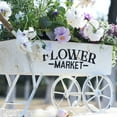 thumbnail image 3 of Vintage Metal Wheelbarrow Planter Cart, Small Flower Pot Holder for Indoor Outdoor Use, Rustic Farmhouse Garden Decor for Patio, Tabletop, Home Market Decor, 3 of 6