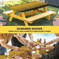thumbnail image 6 of Yellow Geometric Table Cloths for 4 Foot Rectangle Tables, Modern Abstract Art Ombre Patio Waterproof Elastic Fitted Tablecloths, Washable Rectangular Table Cover for Camping, 6 of 8