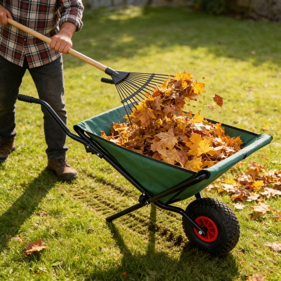 Collapsible Wheelbarrow Lightweight Garden with Oxford Cloth Foldable 176 lbs Capacity 10" Pneumatic Tire