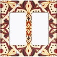 thumbnail image 6 of Metal Light Switch Plate Cover Beige Burgundy Mandala  Flower Tile Pattern MDL032, 6 of 13